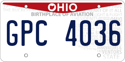 OH license plate GPC4036