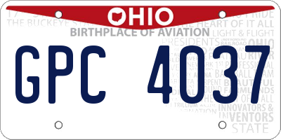 OH license plate GPC4037