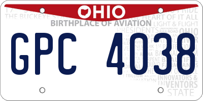 OH license plate GPC4038