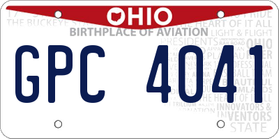 OH license plate GPC4041