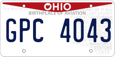 OH license plate GPC4043