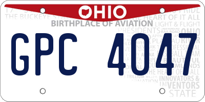 OH license plate GPC4047