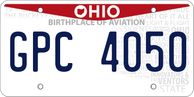 OH license plate GPC4050