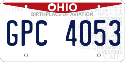 OH license plate GPC4053