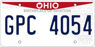 OH license plate GPC4054