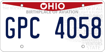 OH license plate GPC4058
