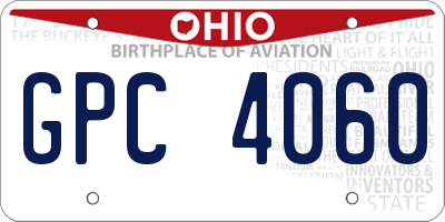 OH license plate GPC4060
