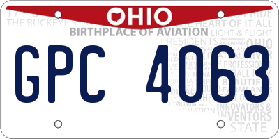 OH license plate GPC4063