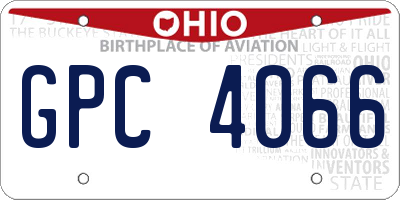 OH license plate GPC4066