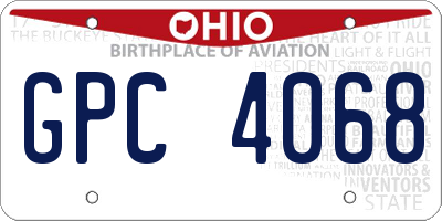 OH license plate GPC4068
