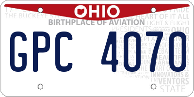 OH license plate GPC4070
