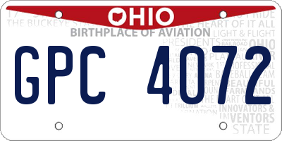 OH license plate GPC4072