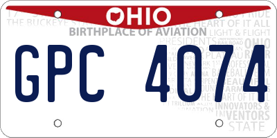OH license plate GPC4074