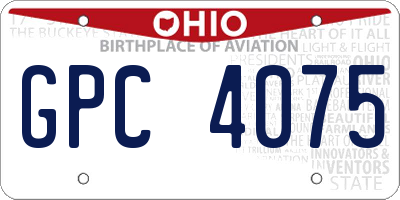 OH license plate GPC4075