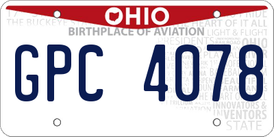 OH license plate GPC4078