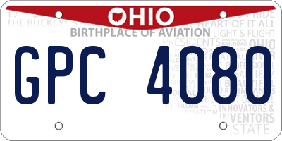 OH license plate GPC4080