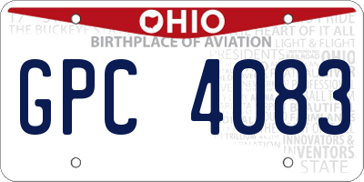 OH license plate GPC4083