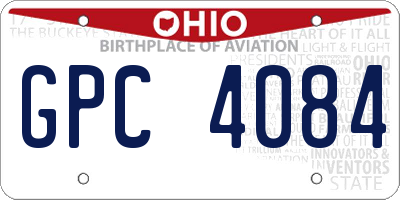 OH license plate GPC4084