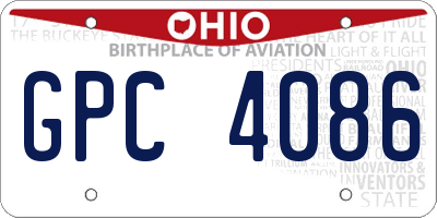 OH license plate GPC4086