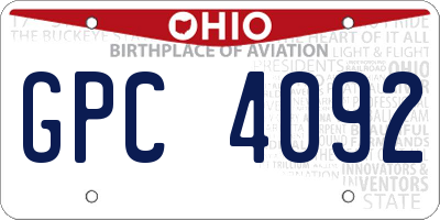 OH license plate GPC4092