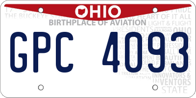 OH license plate GPC4093