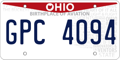 OH license plate GPC4094