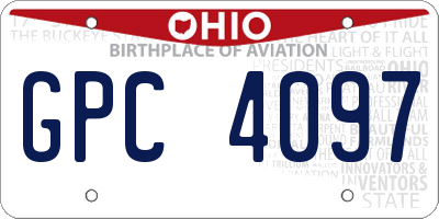 OH license plate GPC4097