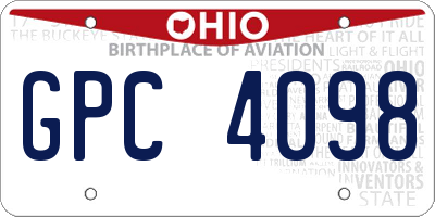 OH license plate GPC4098
