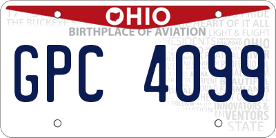 OH license plate GPC4099