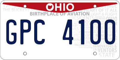 OH license plate GPC4100