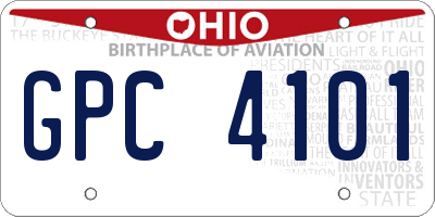 OH license plate GPC4101