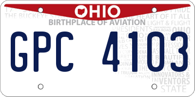 OH license plate GPC4103