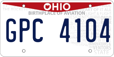 OH license plate GPC4104