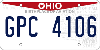 OH license plate GPC4106
