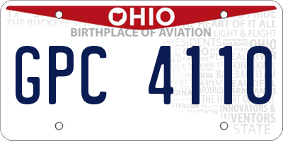 OH license plate GPC4110