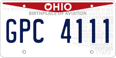 OH license plate GPC4111
