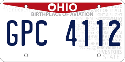 OH license plate GPC4112