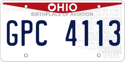 OH license plate GPC4113