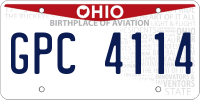 OH license plate GPC4114