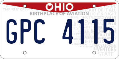 OH license plate GPC4115