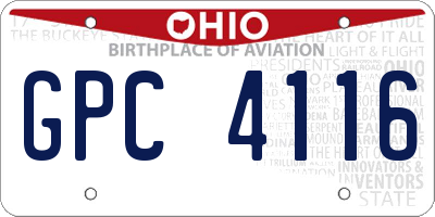 OH license plate GPC4116
