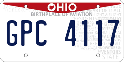 OH license plate GPC4117