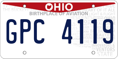 OH license plate GPC4119