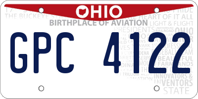 OH license plate GPC4122