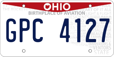 OH license plate GPC4127