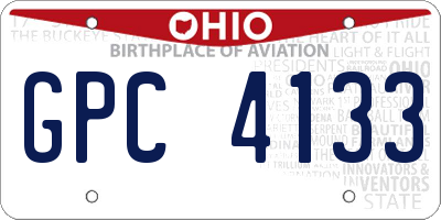OH license plate GPC4133
