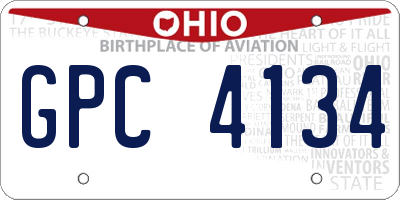 OH license plate GPC4134