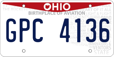 OH license plate GPC4136