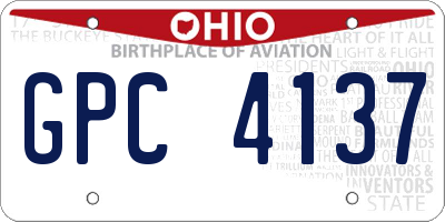 OH license plate GPC4137