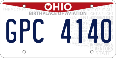 OH license plate GPC4140